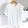 Camiseta Fitness Masculina (gelada para verão com gola redonda, ideal para corrida, fitness, respirável, de secagem rápida)