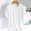 Camiseta Fitness Masculina (gelada para verão com gola redonda, ideal para corrida, fitness, respirável, de secagem rápida)