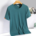 Camiseta Fitness Masculina (gelada para verão com gola redonda, ideal para corrida, fitness, respirável, de secagem rápida)