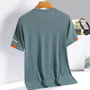 Camiseta Fitness Masculina (gelada para verão com gola redonda, ideal para corrida, fitness, respirável, de secagem rápida)