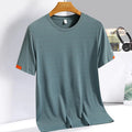 Camiseta Fitness Masculina (gelada para verão com gola redonda, ideal para corrida, fitness, respirável, de secagem rápida)