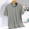 Camiseta Fitness Masculina (gelada para verão com gola redonda, ideal para corrida, fitness, respirável, de secagem rápida)