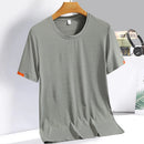 Camiseta Fitness Masculina (gelada para verão com gola redonda, ideal para corrida, fitness, respirável, de secagem rápida)
