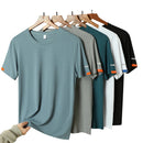 Camiseta Fitness Masculina (gelada para verão com gola redonda, ideal para corrida, fitness, respirável, de secagem rápida)